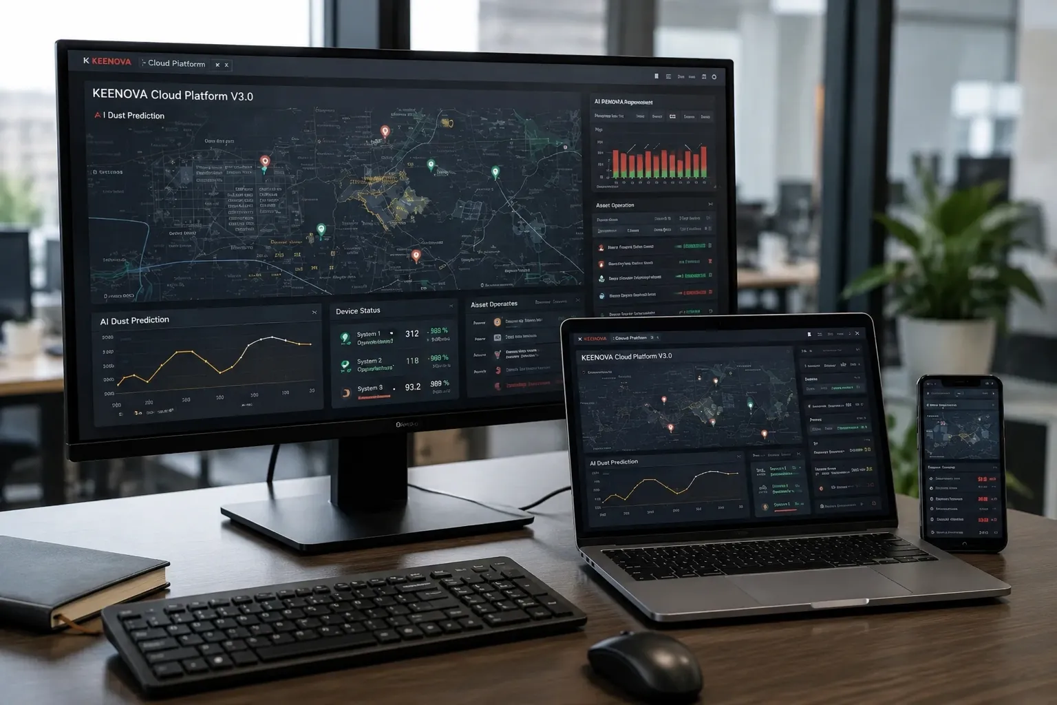 KEENOVA Cloud Platform V3.0 Officially Released, Adding AI Dust Prediction and Multi-Site Management
