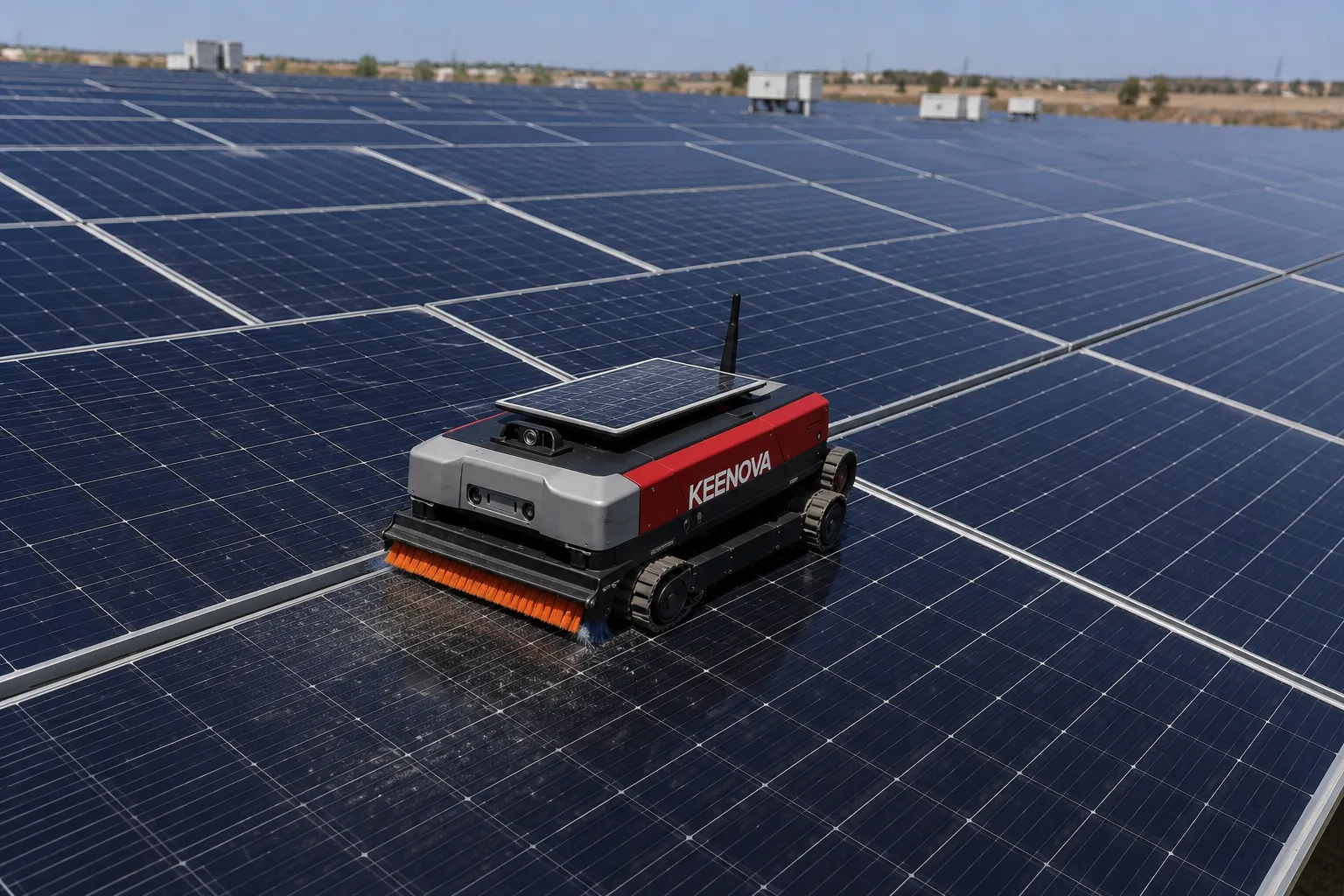 Track-type Rail-less PV Cleaning Robot
